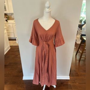 Free People Rust Midi Dress, size small, new without tags